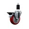 Service Caster 4'' Red Poly Swivel 1-1/2'' Expanding Stem Caster with Brake SCC-EX20S414-PPUB-RED-PLB-112 - alternate 1